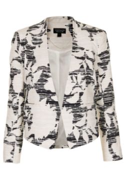 Topshop Flower Print Cropped Jacket