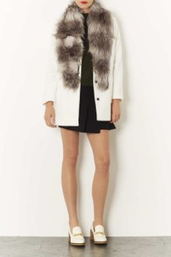 Topshop Shaggy Oversize Fur Collar