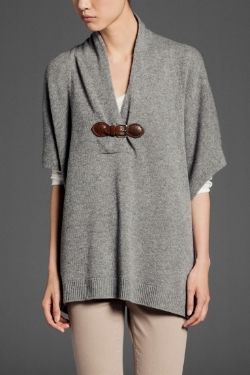 Massimo Dutti Tuxedo Collar Cape with Leather Buckle