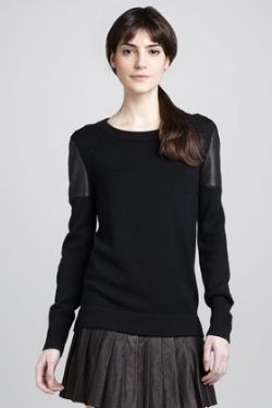 Skaist Taylor Leather-Panel Sweatshirt