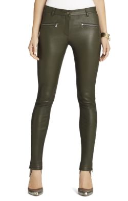 BCBGMAXAZRIA Gayl Zip-Pocket Leather Leggings