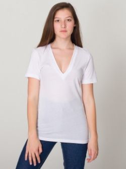 American Apparel Sheer Jersey V-Neck Tee