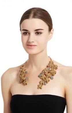 Spring Floral Fashion - BCBGMAXAZRIA Floral Stone Cascade Necklace