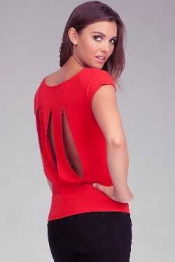Bebe Pleated Shoulder Slit Back Tunic