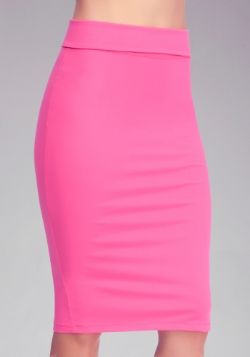 Bebe Solid Midi Skirt
