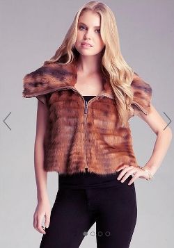 Bebe Faux Fur Reversible Vest