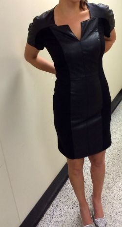 Kim Shops Ross - Black Faux Leather Dress