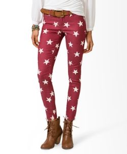 Forever 21 Star Print Skinny Jeans
