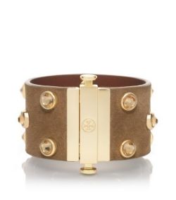 Tory Burch Theophile Suede Crystal Stud Bracelet