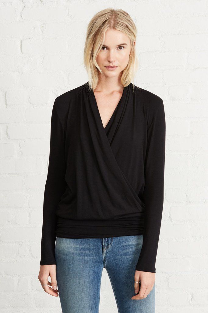 Amour Vert Angela Long-Sleeve Wrap Tee
