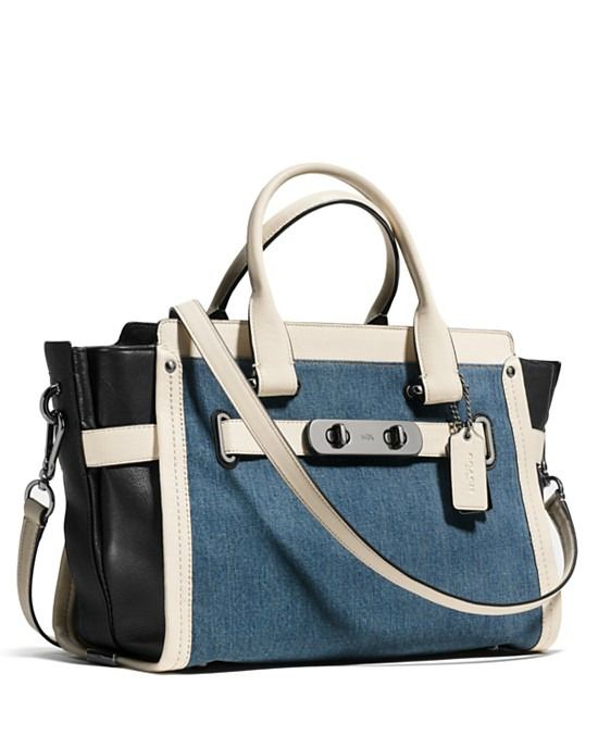 Coach Swagger Satchel in Denim Colorblock