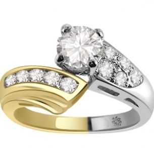 1.26 Carat Cortez Diamond 14Kt White Yellow Gold Engagement Ring