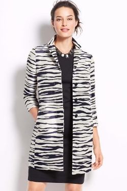 Ann Taylor Zebra Jacquard Topper