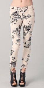 J Brand Large Floral Print Skinny Jeans