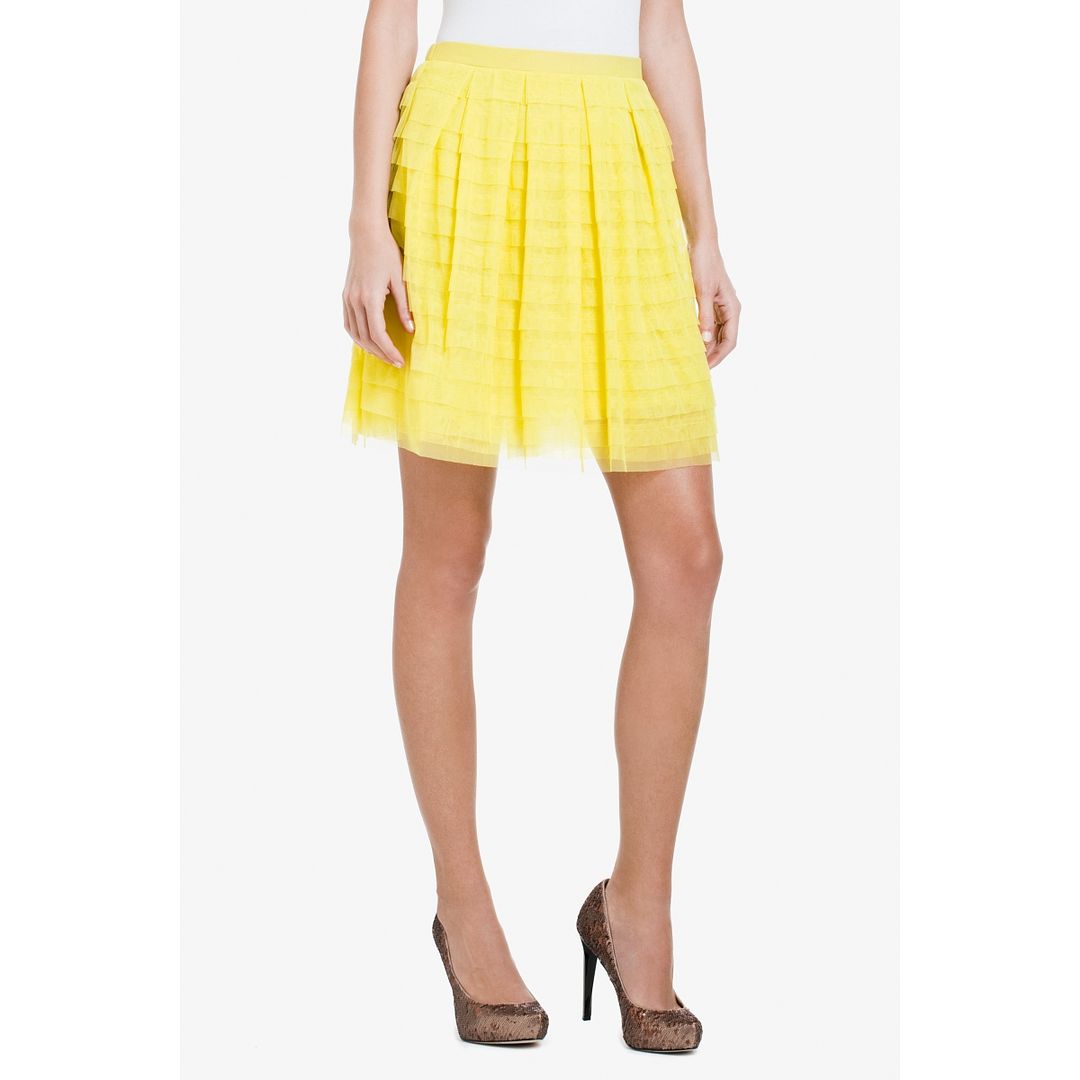 BCBGMAXAZRIA Alegra Tiered Bias Skirt