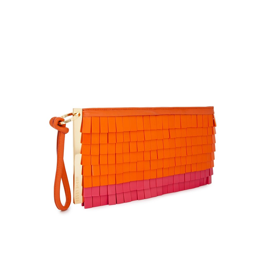 Herve Leger Resin Fringe Clutch