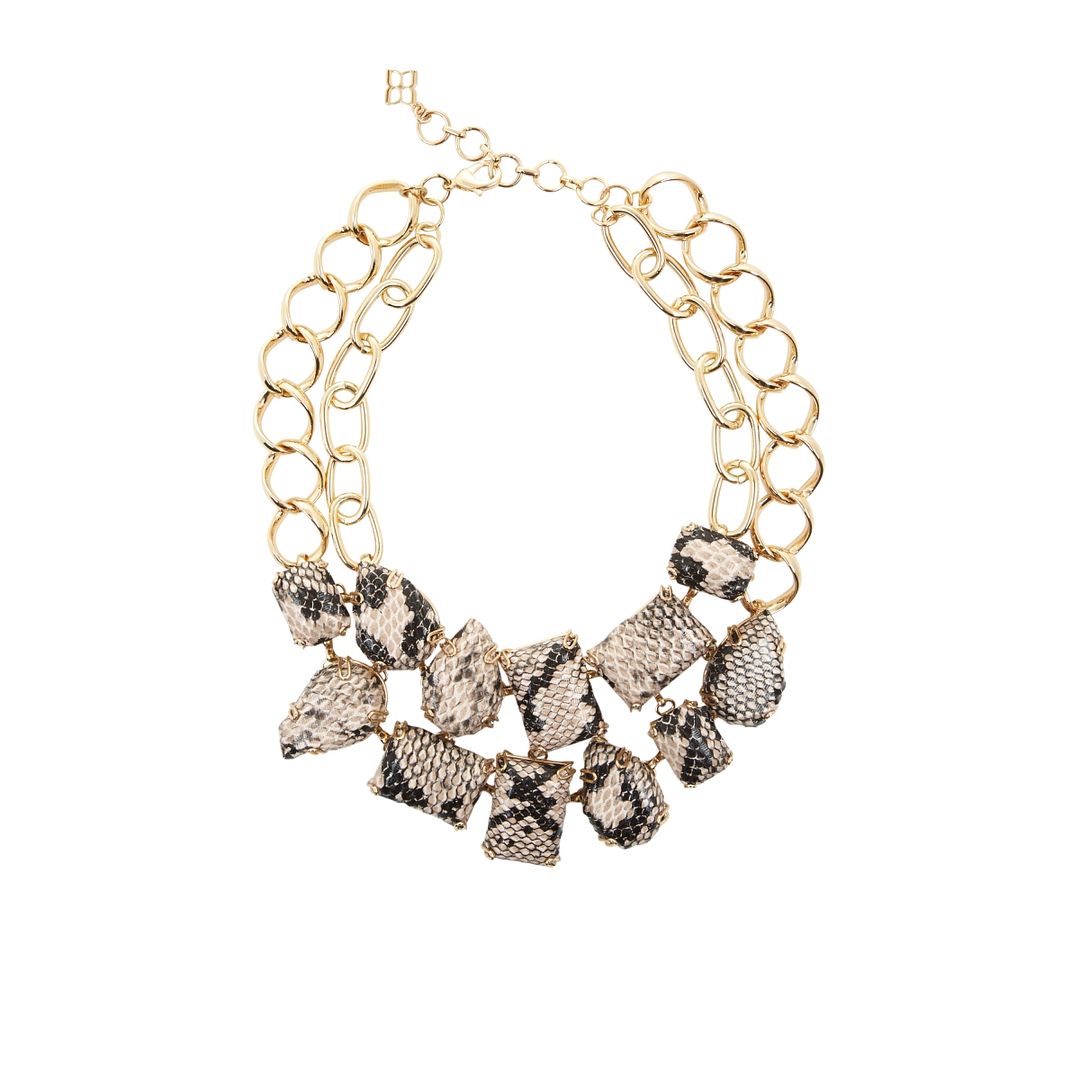 BCBGMAXAZRIA Snake Print Necklace