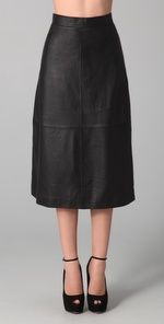 Raoul Leather Midi Skirt