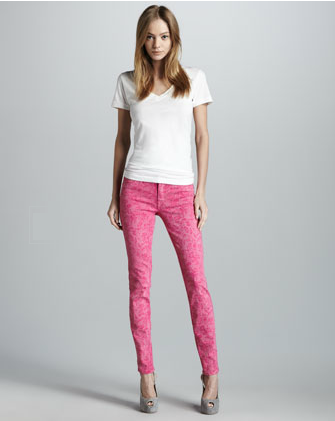 Rich and Skinny Legacy Pink Floral Print Jeans