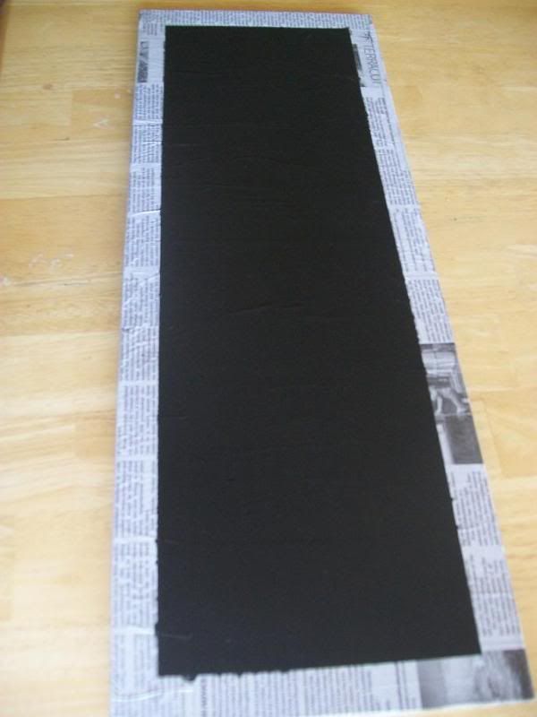 Homemade chalkboard craft with newspapers