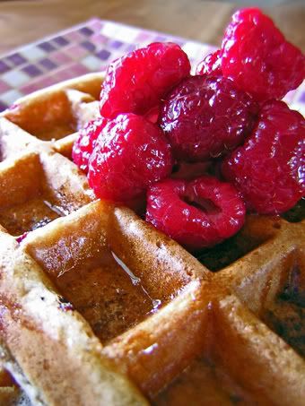 Raspberry waffles