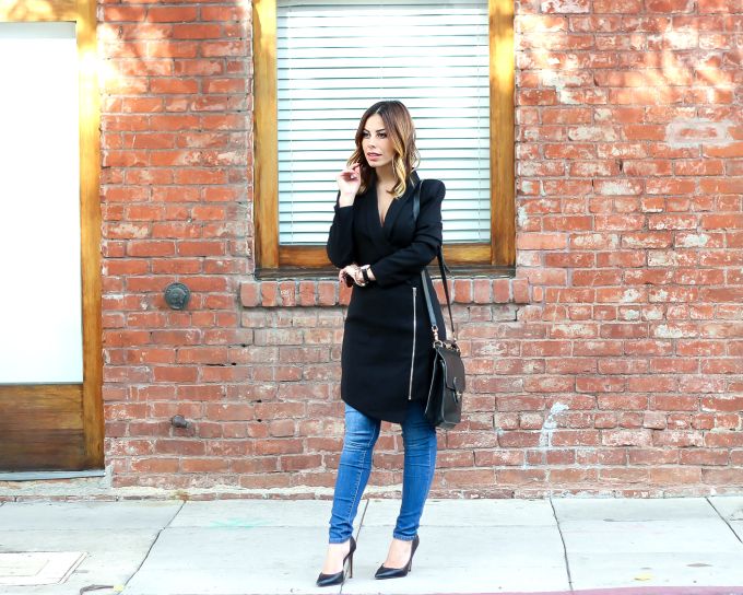 Stiletto Beats, ootd, los angeles blogger, blazer dress, lioness, YMI jeans, coach, rayban, jessica simpson, emily jenny cholakian, black and denim, photo blazerdress_ootd_streetstyle_stilettobeats_8_zps7e2ca5dc.jpg