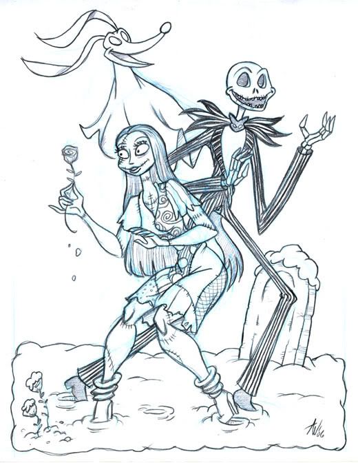 jack skellington and sally coloring pages - photo #44