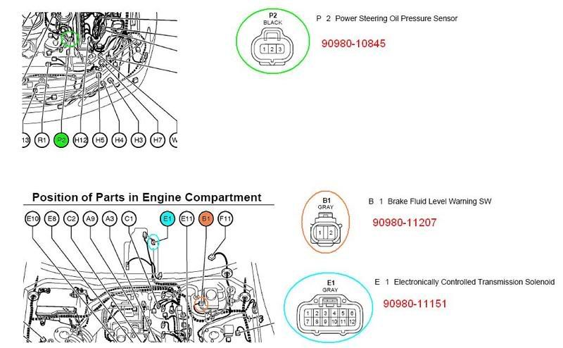 Toyota altezza part numbers