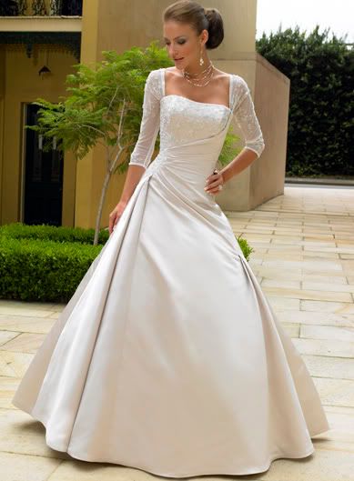 modest 3/4 sleeves_bridal_Dress