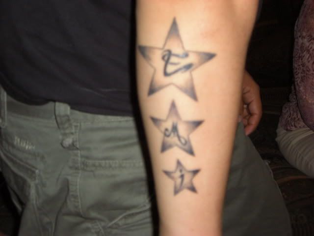 male star tattoos. cope star tattoo