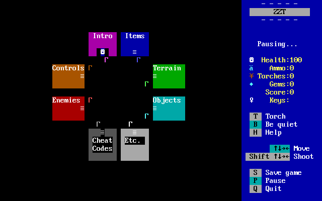 New Player's Guide to ZZT menu 1_01