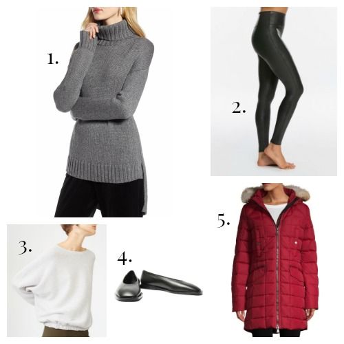 Halogen Sweater - Spanx Leggings - Club Monaco Sweater - Marni Flats - Pajar Coat
