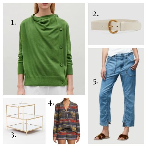 COS Sweater - Rachel Comey Belt - West Elm Table - Equipment Pajamas - Frame Denim Trousers