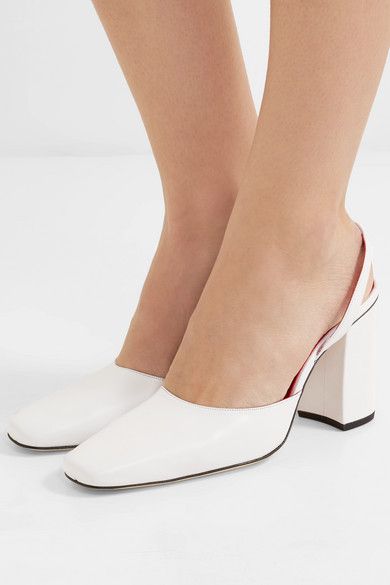 Dorateymur 1802 Leather Slingback Pumps in White
