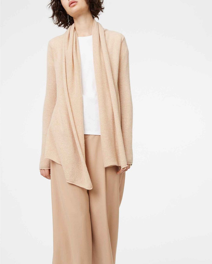 Club Monaco Cristina Cashmere Cardigan in Pale Oatmeal